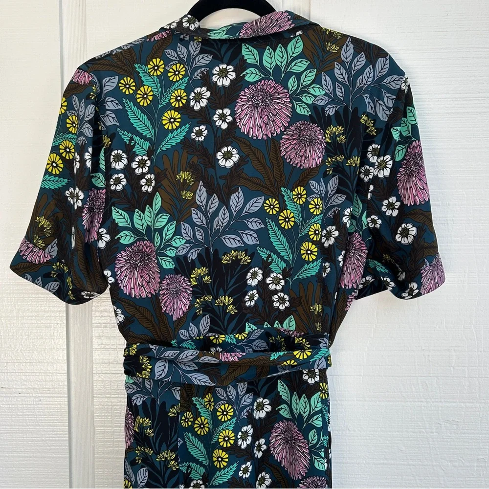 J. Crew Floral Print Dress - Black, Purple, Green - Picture 11 of 14